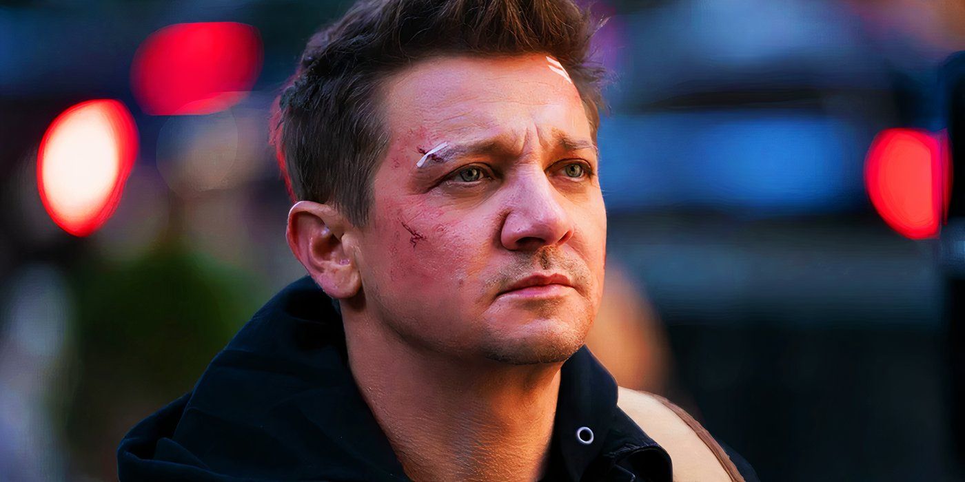 Clint Barton z skaleczeniami i siniakami w Hawkeye