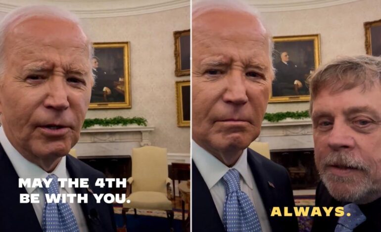 Biden współpracuje z aktorem „Gwiezdnych wojen” Markiem Hamillem w nakręceniu żałosnego teledysku „May the 4th be with you”, który został zgrany w Internecie