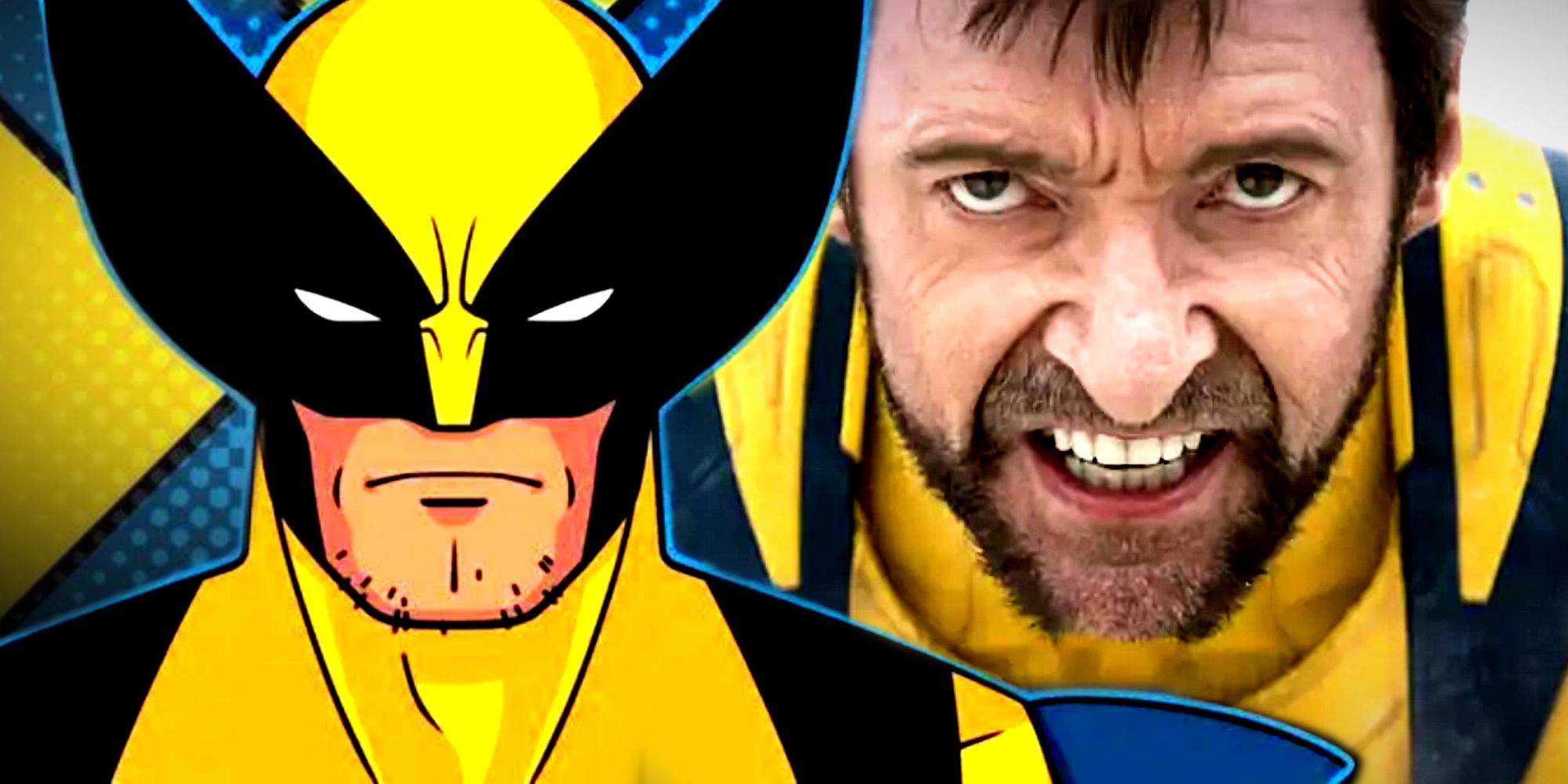 Wolverine w X-Men '97 i Hugh Jackman w klasycznym garniturze w Deadpool i Wolverine