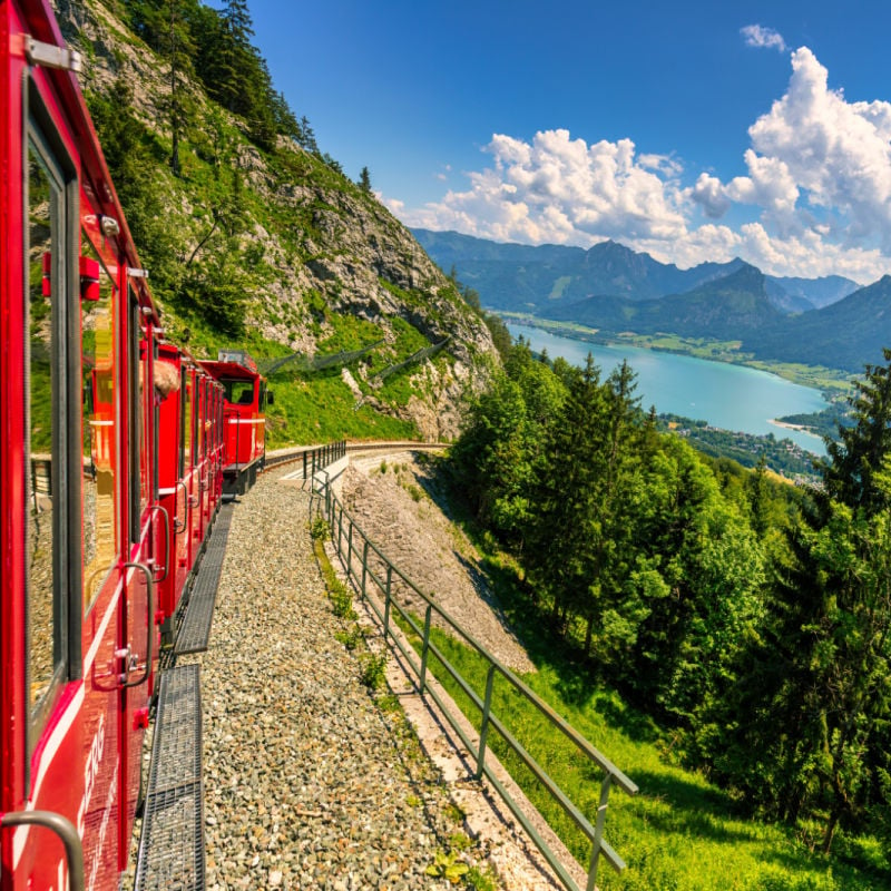 Salzburg Austria pociąg w górach