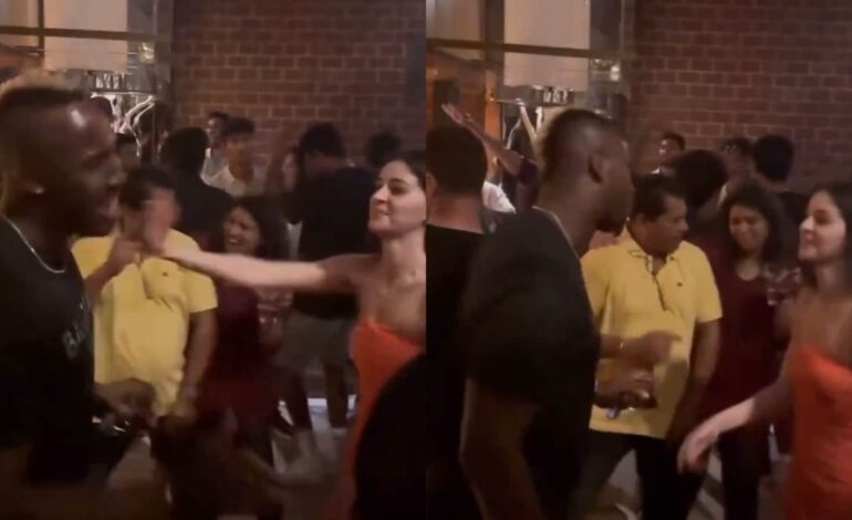 Andre Russell tańczy z Ananyą Panday na imprezie KKR, która zwyciężyła w IPL.  Piosenka jest bliska sercu Shah Rukha Khana