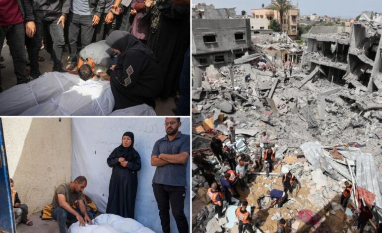 W nalocie w środkowej Gazie zginęło 20 osób, a walki szaleją, gdy przywódcy Izraela wypuszczają wojenne dywizje