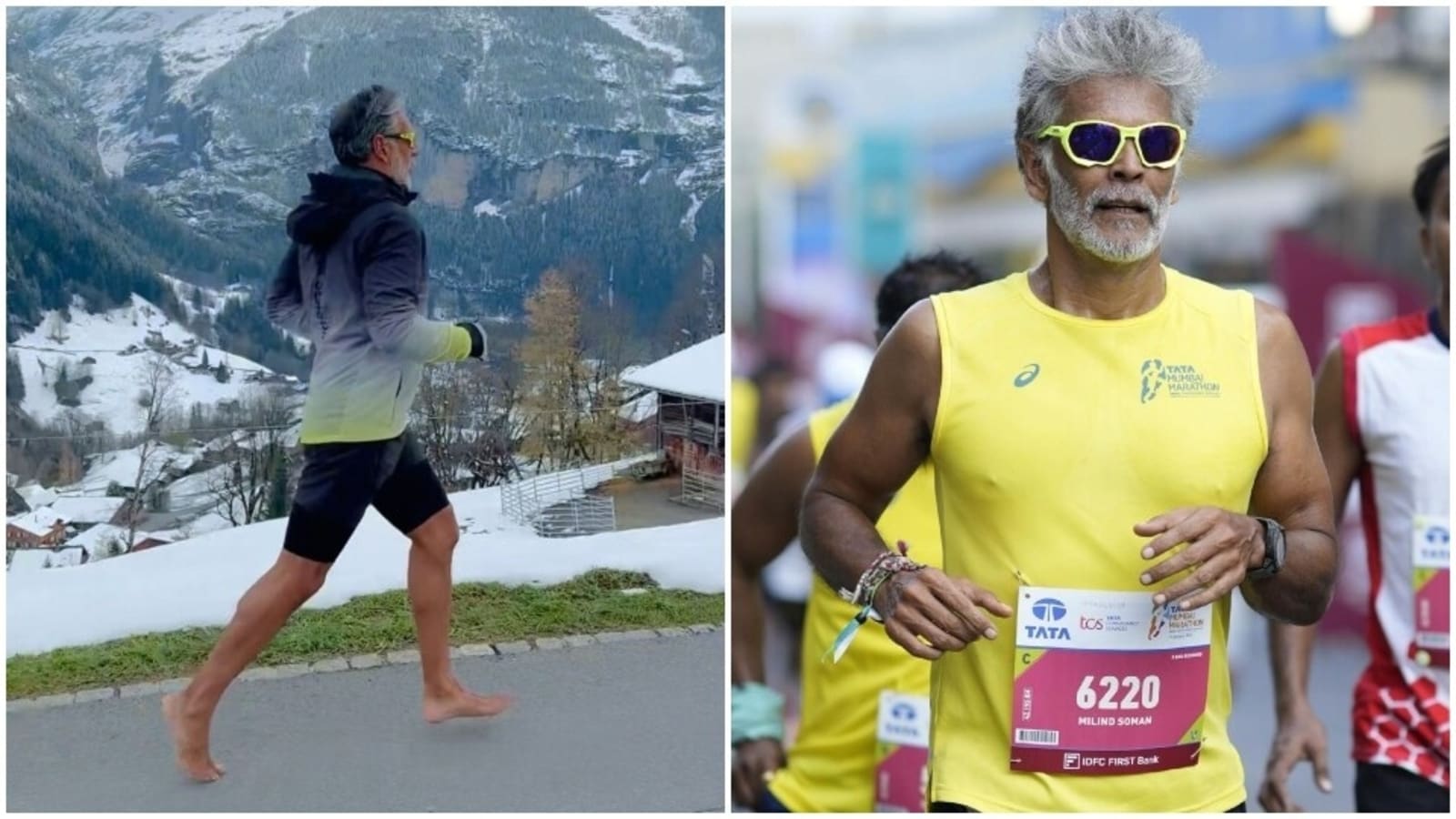 Milind Soman biega boso przy 3 stopniach w Szwajcarii;  zobacz korzyści płynące z joggingu dla osiągnięcia swoich celów fitness |  Zdrowie