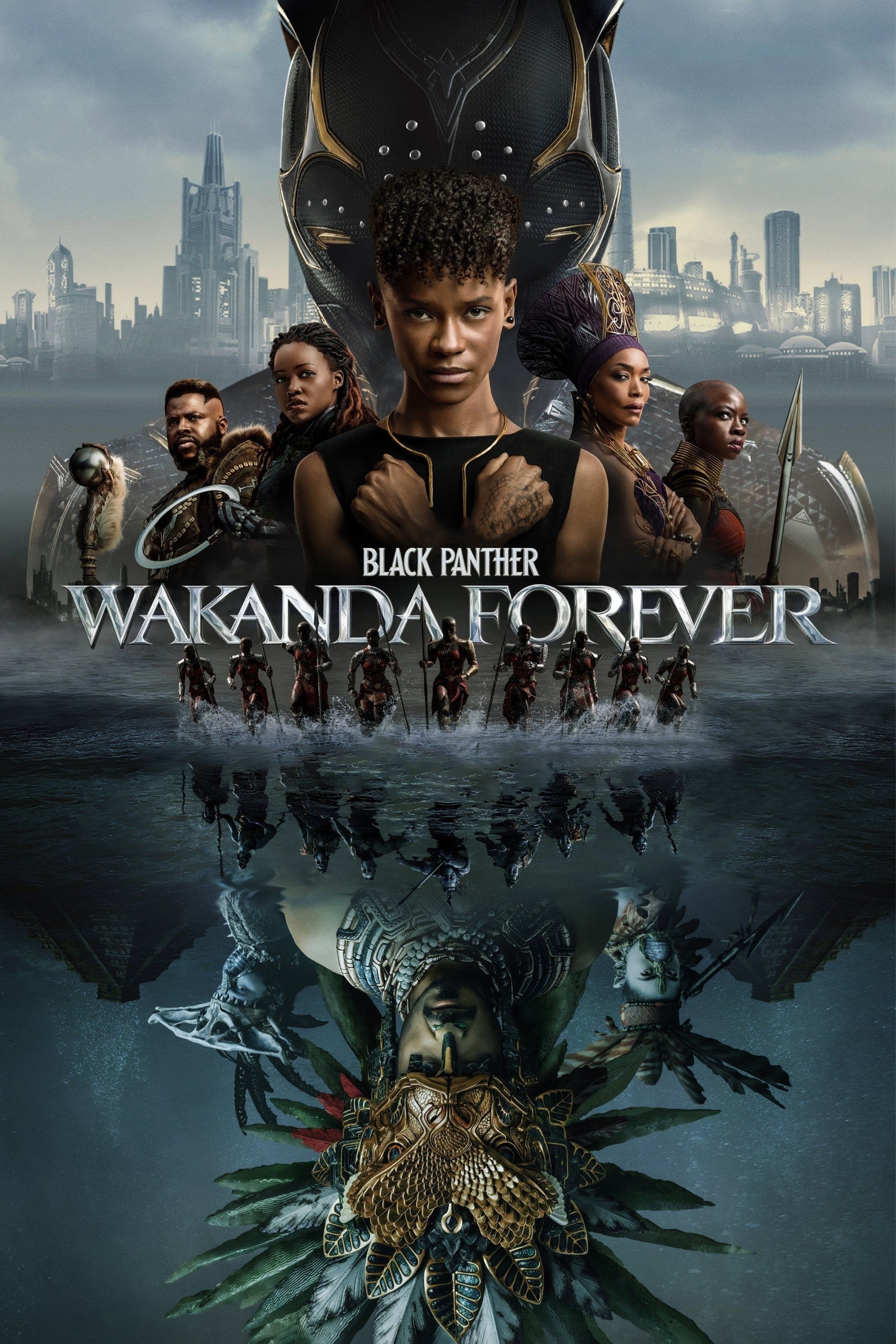 Plakat Czarna Pantera Wakanda Forever przedstawiający Wakandę i Namor
