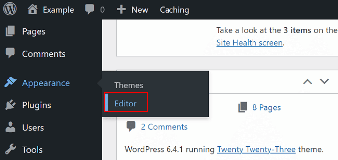 Wybór edytora pełnego serwisu z panelu administracyjnego WordPress