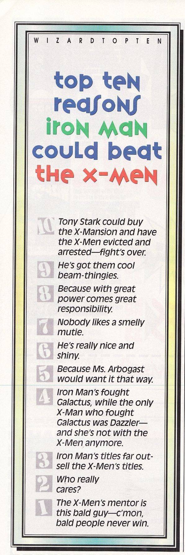 Lista o Iron Man kontra X-Men