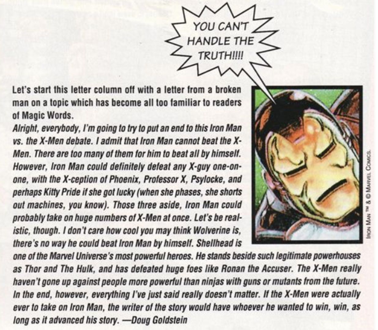 Ostatnie słowo na temat Iron Mana kontra X-Men