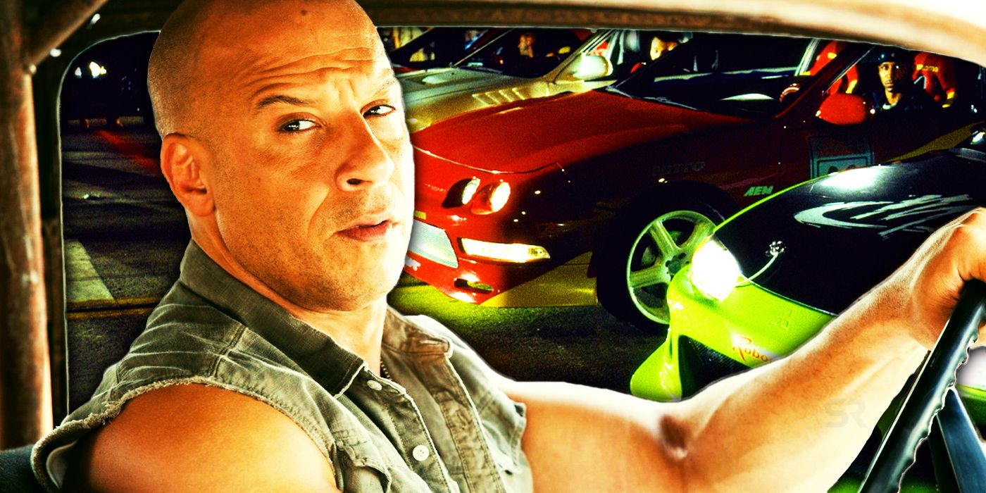 Vin Diesel jako Dom obok egzotycznych samochodów w Szybcy i wściekli