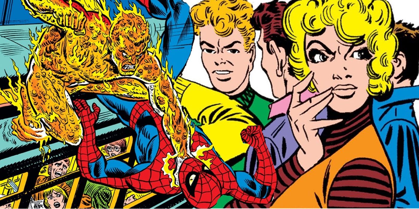 Spider-Man kontra Molten Man, z Liz Allan w tle