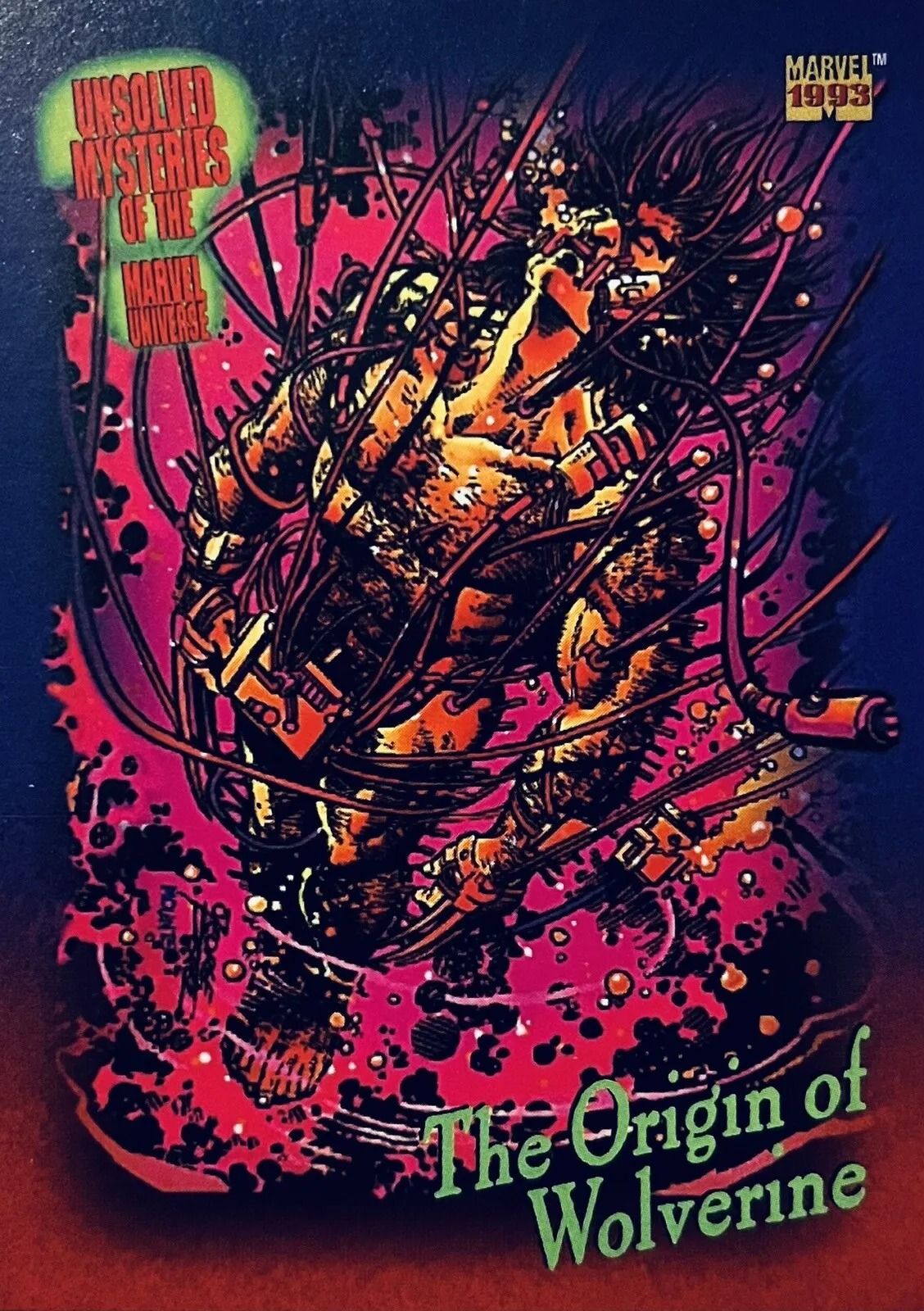 Karta kolekcjonerska przedstawiająca pochodzenie Wolverine'a