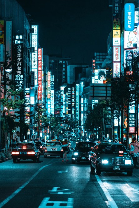 Tokio, Japonia w porze nocnej.