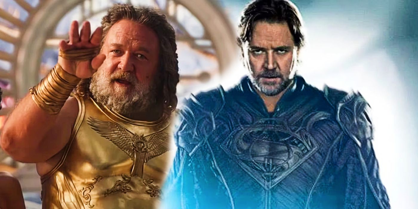 Russell Crowe w „Człowieku ze stali” i „Thorze”.