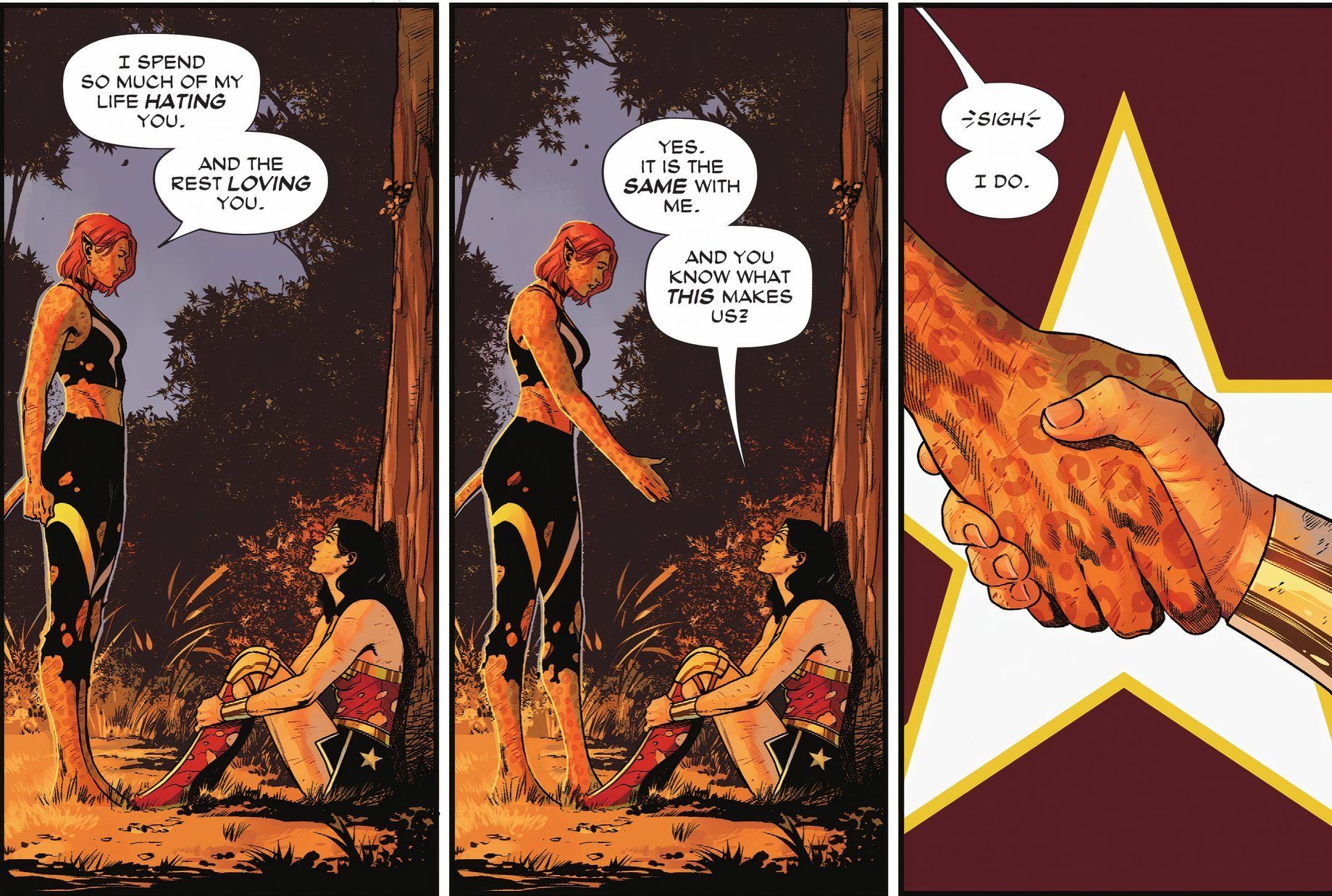 Wonder Woman # 10 Cheetah i Diana mówią, że się kochają