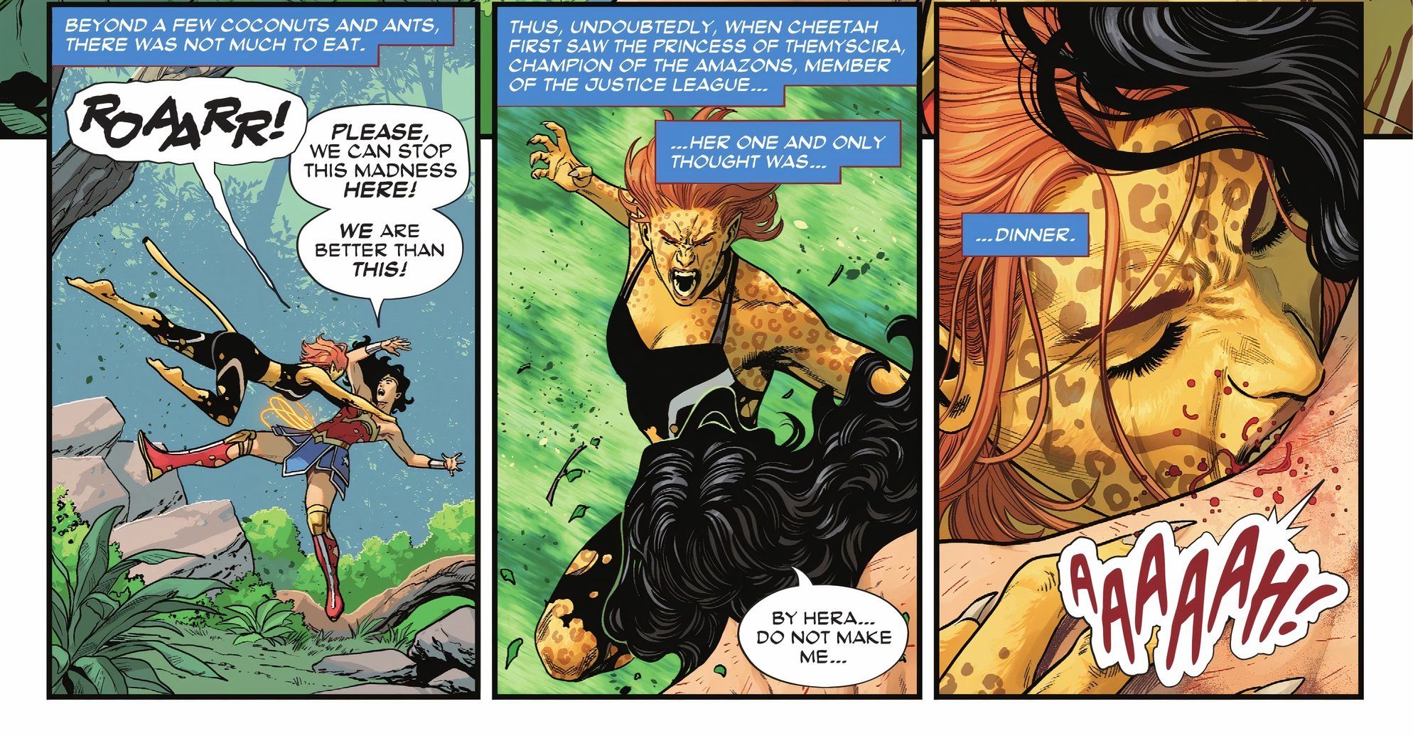 Wonder Woman #10 Gepard gryzący szyję Wonder Woman