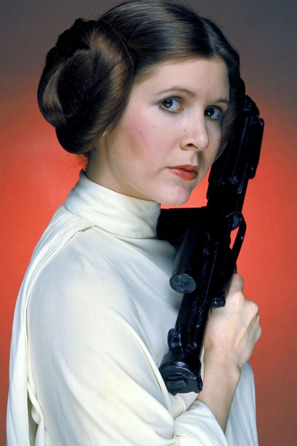 Carrie Fisher jako księżniczka Leia Organa w Gwiezdnych Wojnach