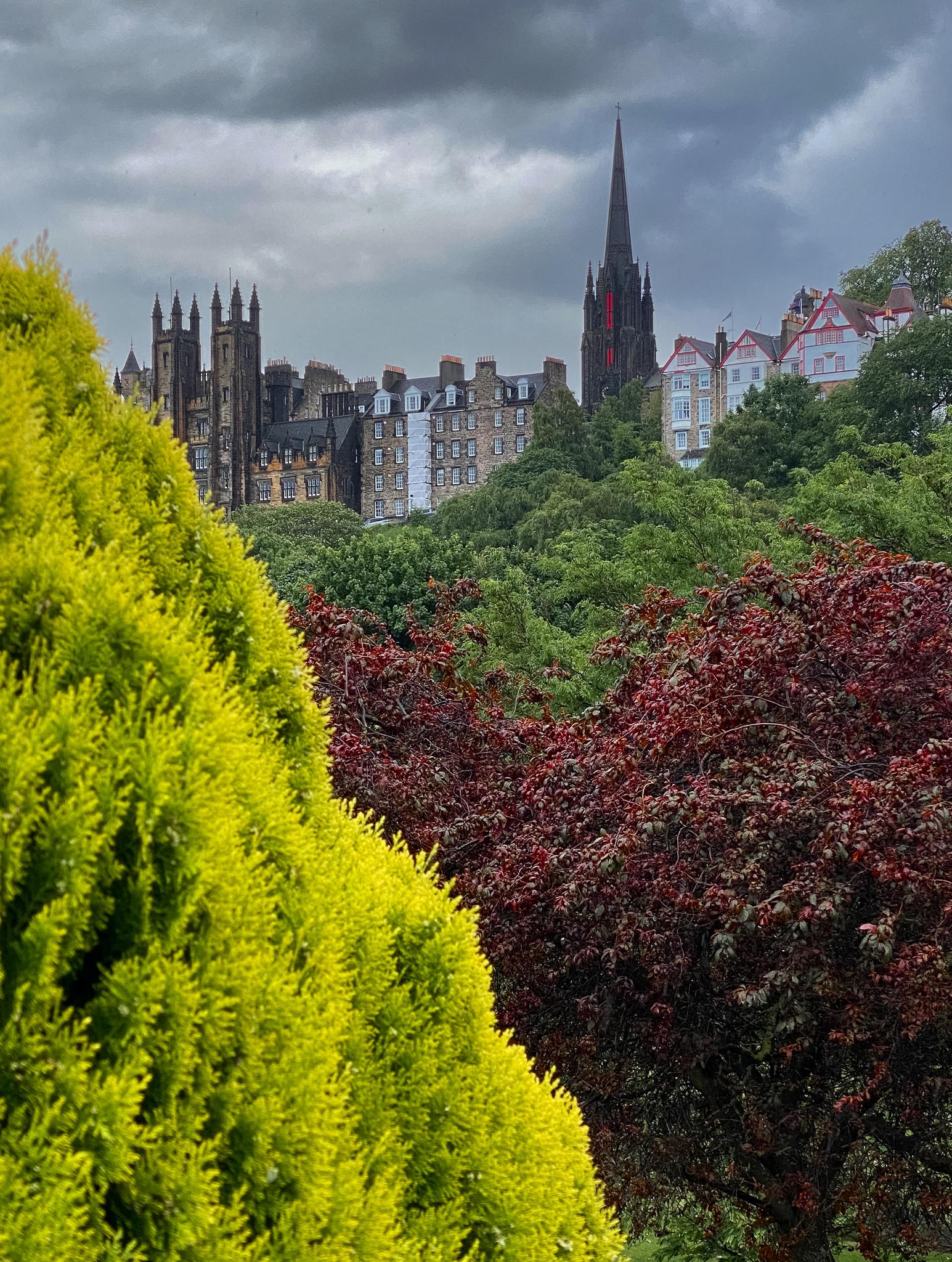 Widok na stary Edynburg z Princess Gardens 