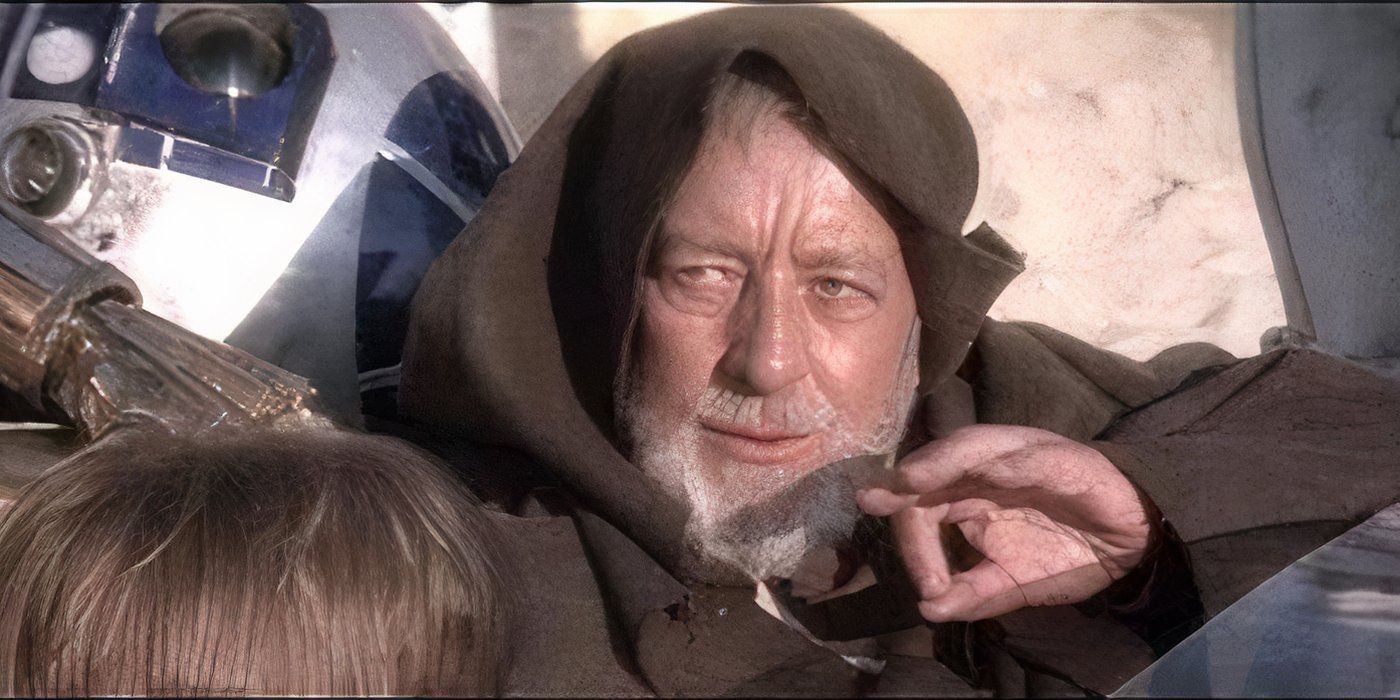 Obi-Wan Kenobi używający sztuczki umysłowej Jedi na szturmowcach w Nowej nadziei