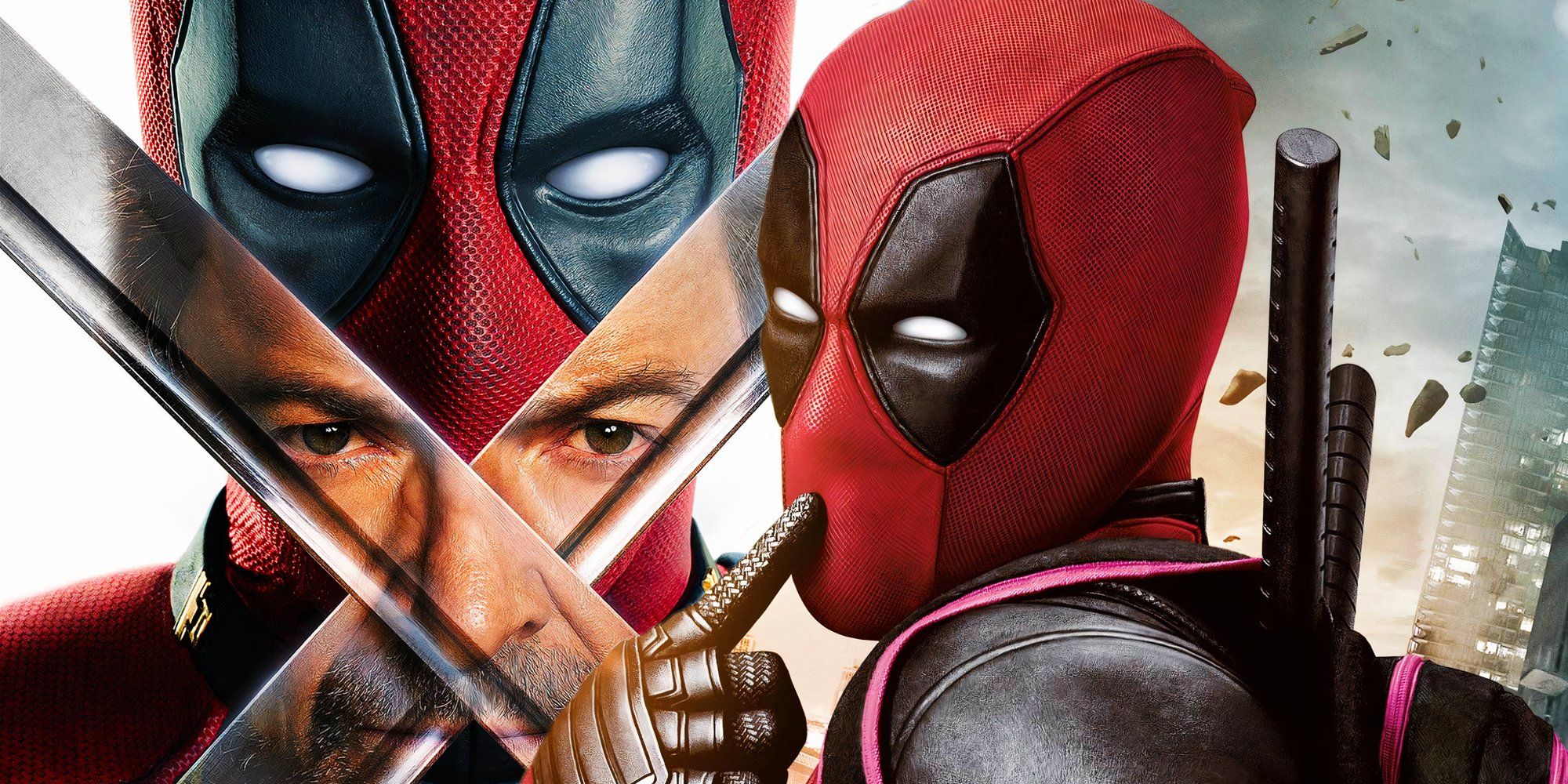 Plakat Deadpool & Wolverine (2024) obok Deadpoola przykładającego palec do ust