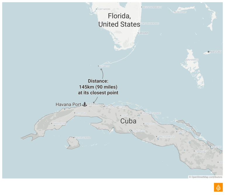 INTERAKTYWNA mapa odległości Kuby i Stanów Zjednoczonych-1718263915