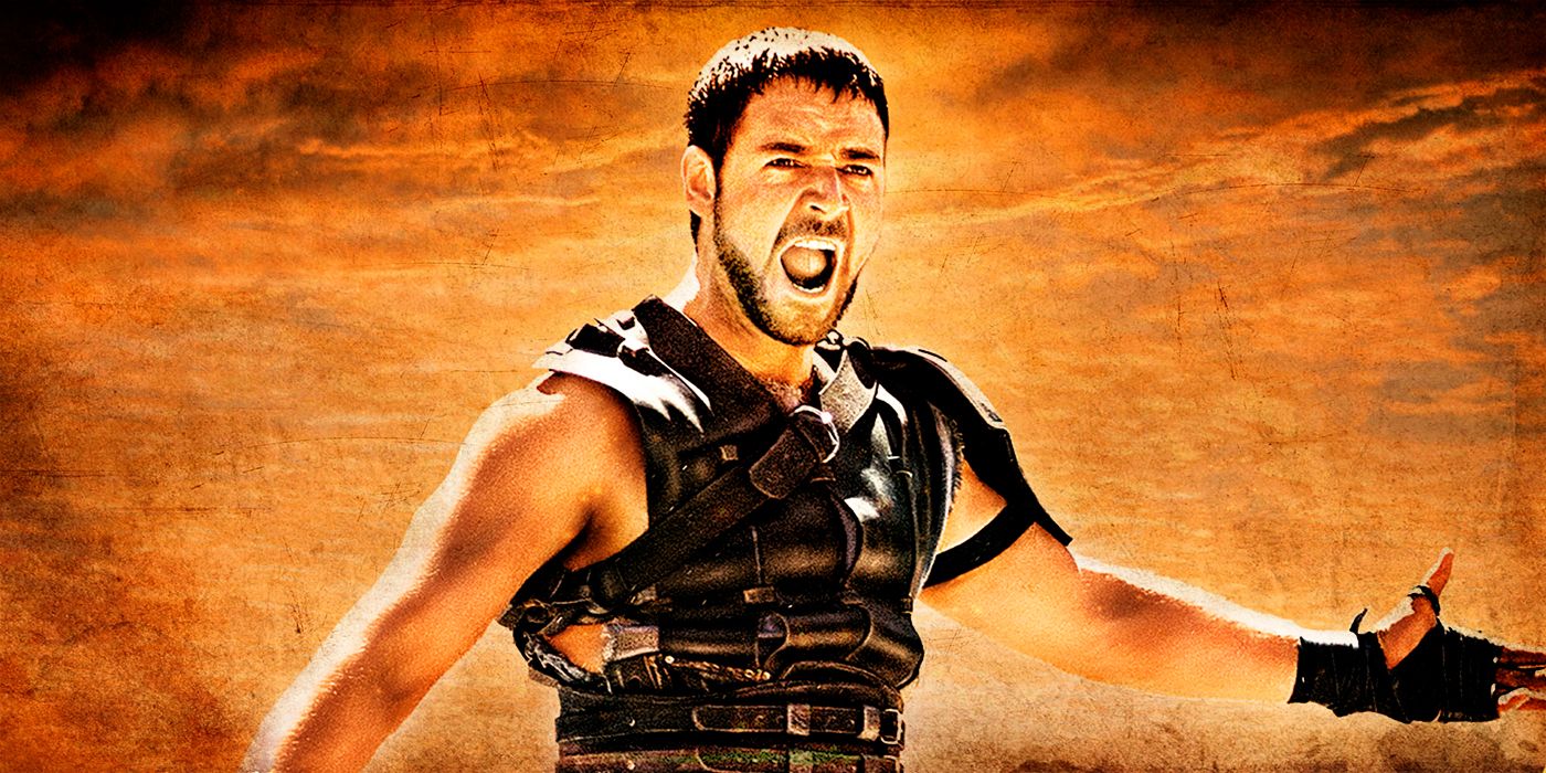 Russell Crowe w roli Maximusa w Gladiatorze