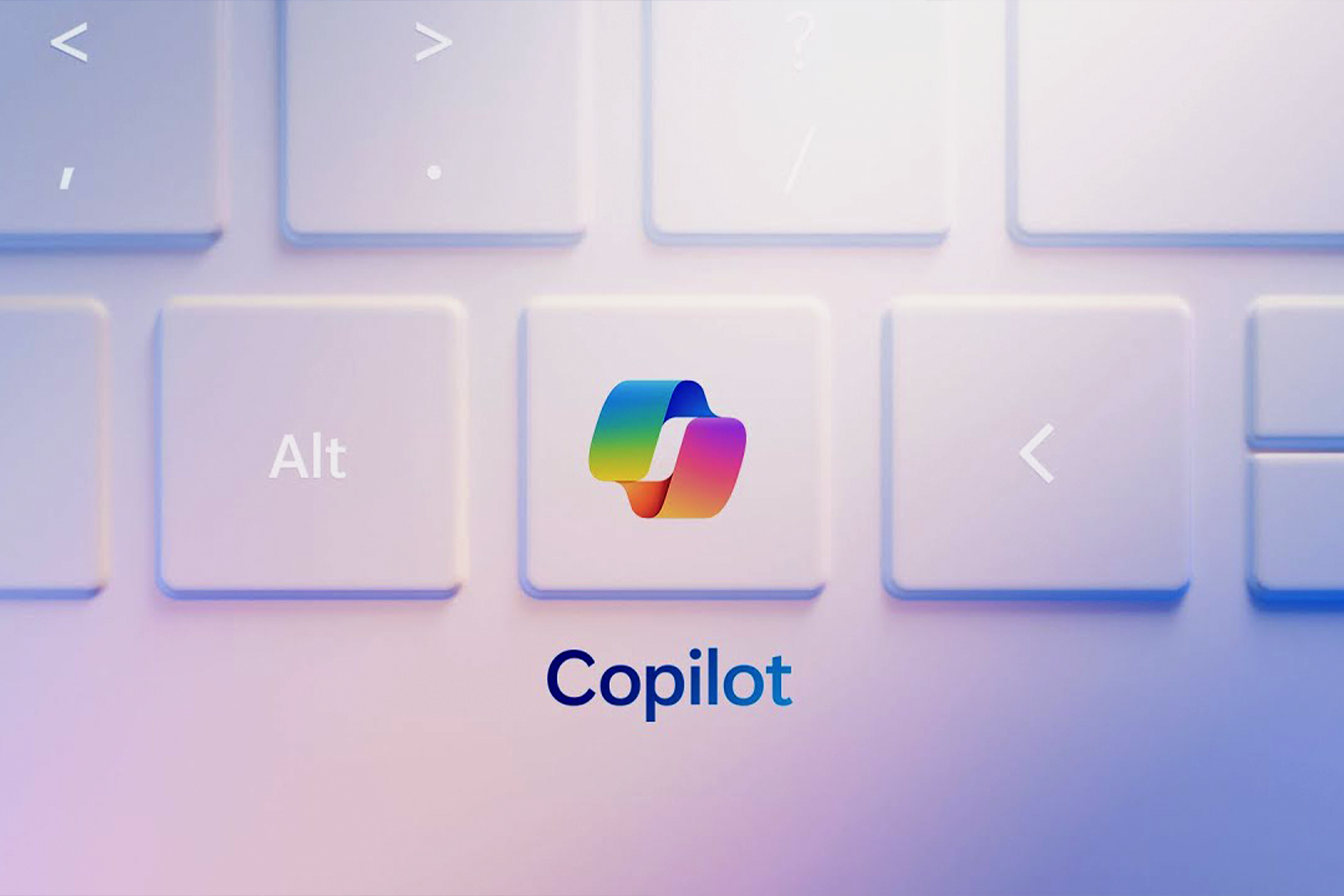 Logo Copilot AI na klawiszu klawiatury.