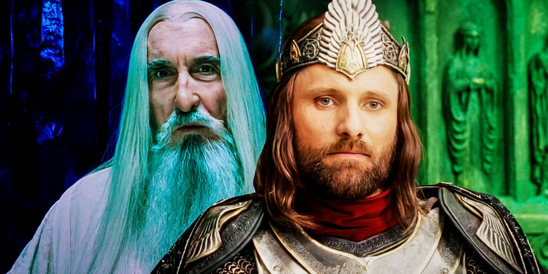 Aragorn i Saruman z Władcy Pierścieni