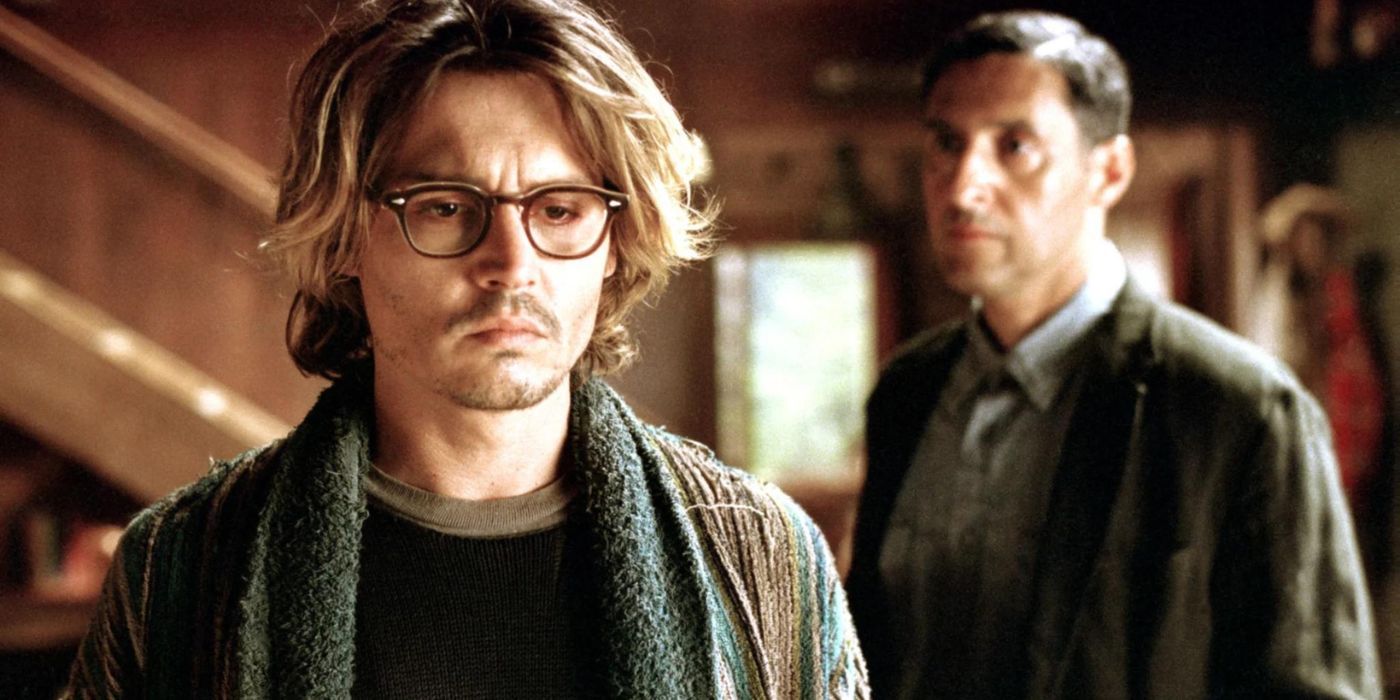 Johnny Depp jako Mort Rainey i John Turturro jako John Shooter w Sekretnym oknie 