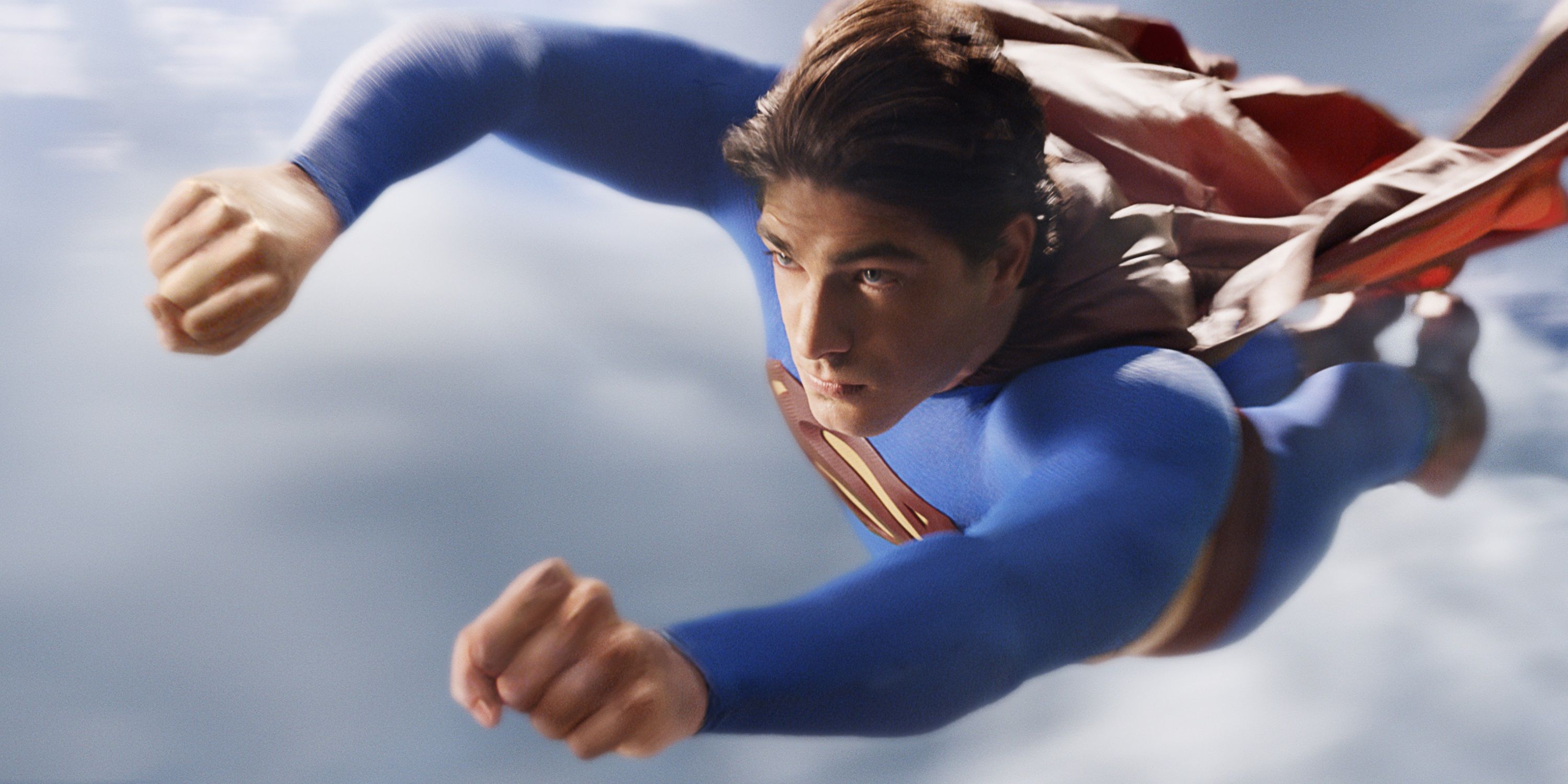 Brandon Routh jako Superman lecący w Superman Returns (2006)