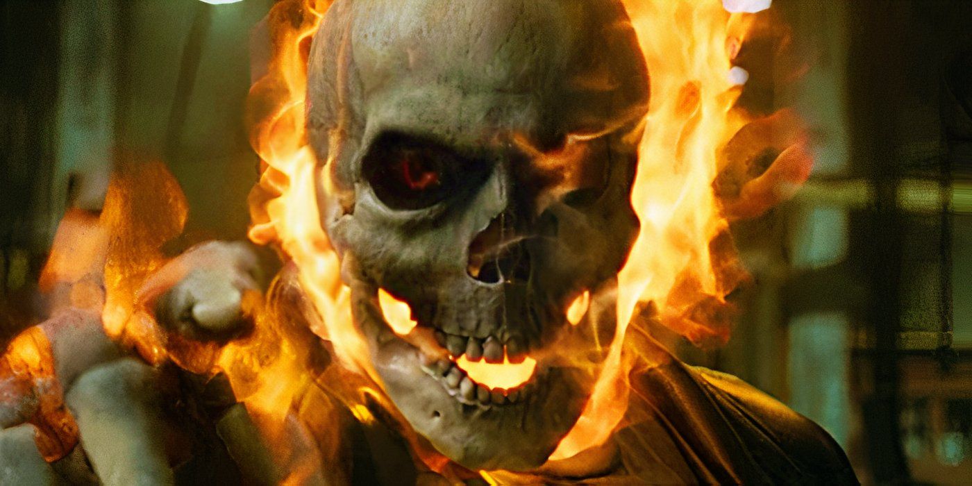 Ghost Rider wskazujący na ogień w Ghost Rider