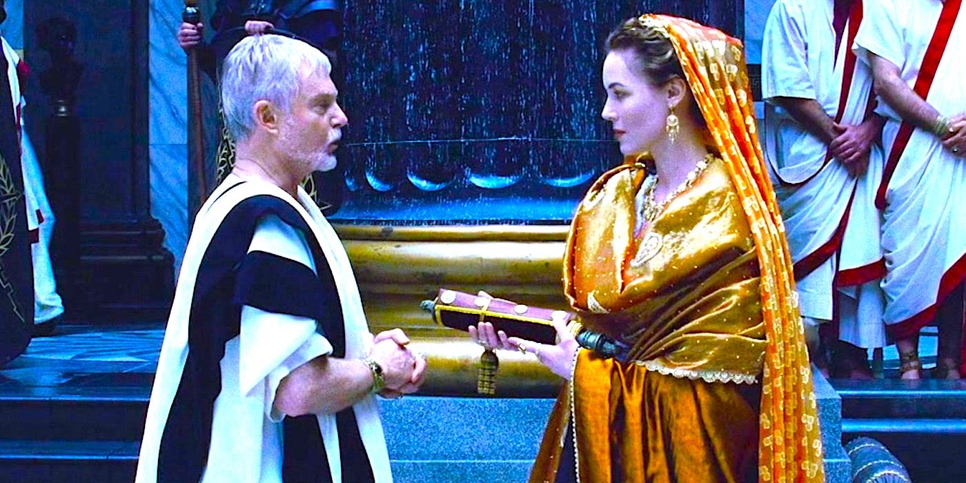 Derek Jacobi i Connie Nielsen w Gladiatorze