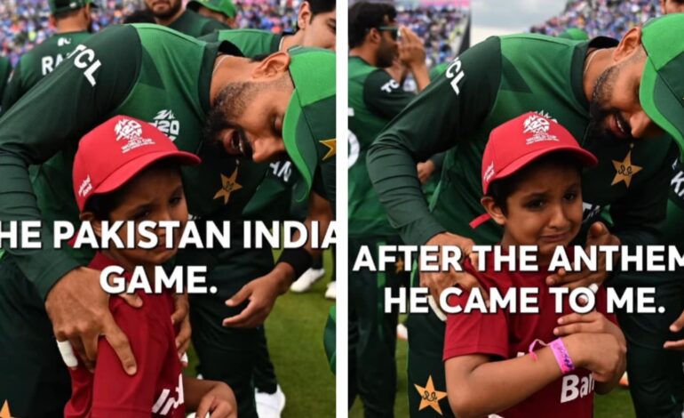 Babar Azam zmartwił się, gdy dzieciak zaczął więcej płakać po tym, jak dał mu rękawiczki: „Widziałem go na meczu Indii z Pakistanem…”