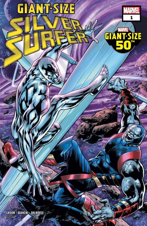 Olbrzymia okładka Silver Surfer #1.