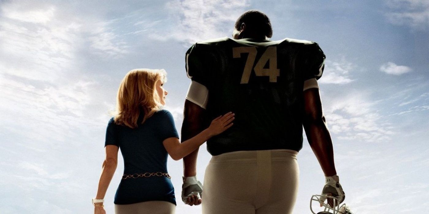 Sandra Bullock i Quinton Aaron w filmie The Blind Side.