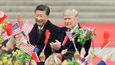 Getty Images Prezydenci Trump i Xi w 2017 r.