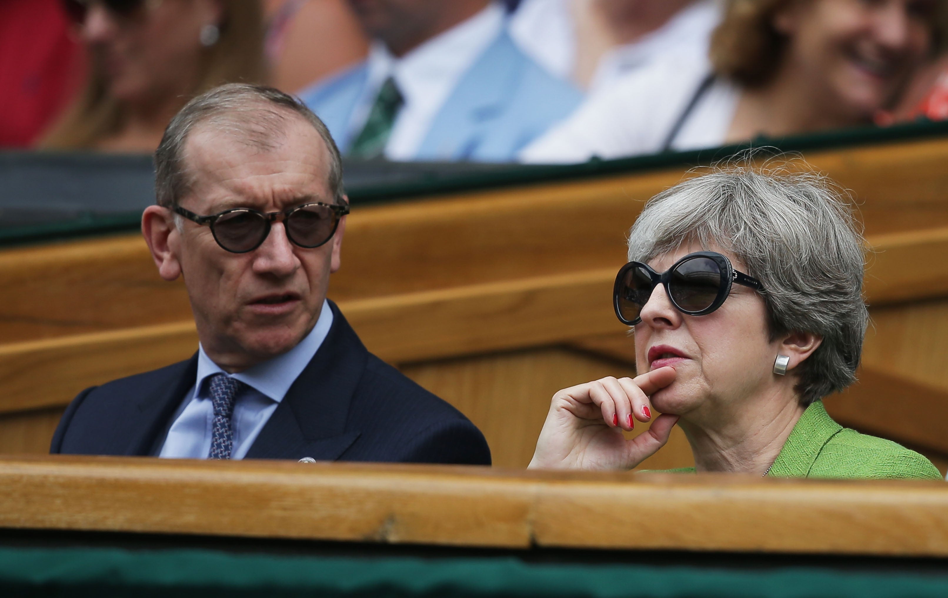 Theresa May i jej mąż Phillip na Wimbledonie 2024