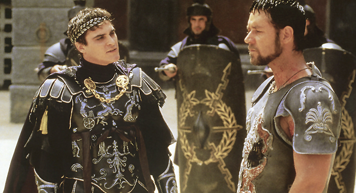 Joaquin Phoenix i Russell Crowe w Gladiatorze (2000)