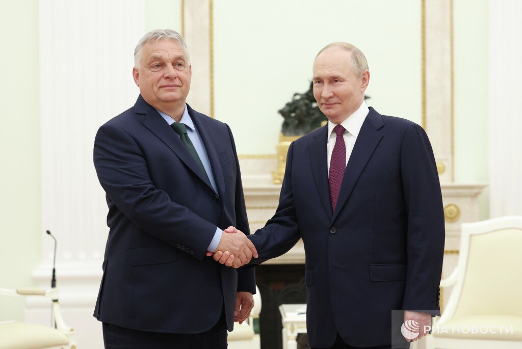 isw węgierski premier orbán pojawia się, zwiększając rosyjskie info ops victor prezydent władimir putin moskwa 5 lipca 2024 r. ria novosti orban spotyka się