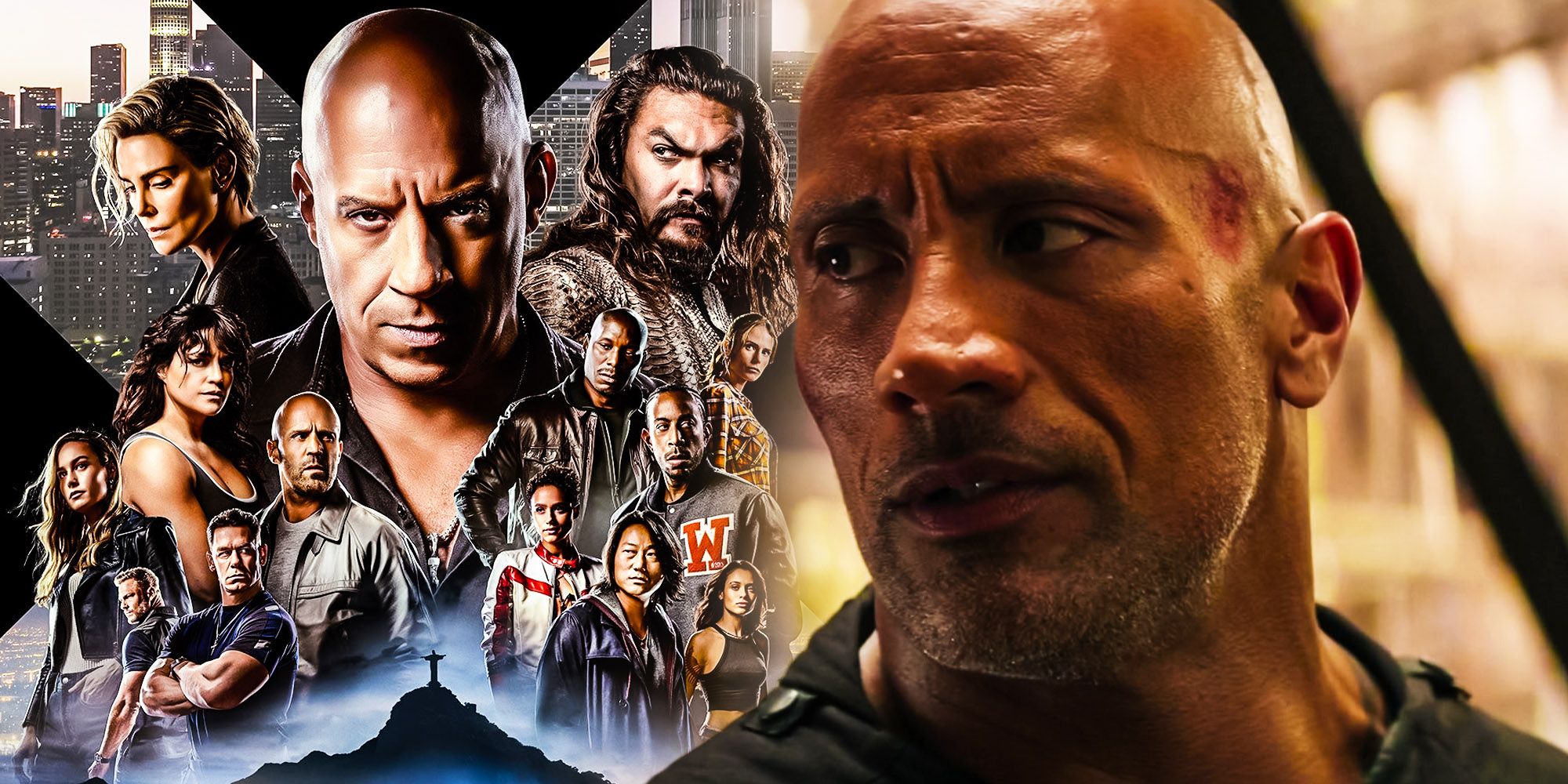 Obraz niestandardowy plakatu do filmu Fast X i The Rock jako Luke Hobbs w filmie Hobbs & Shaw