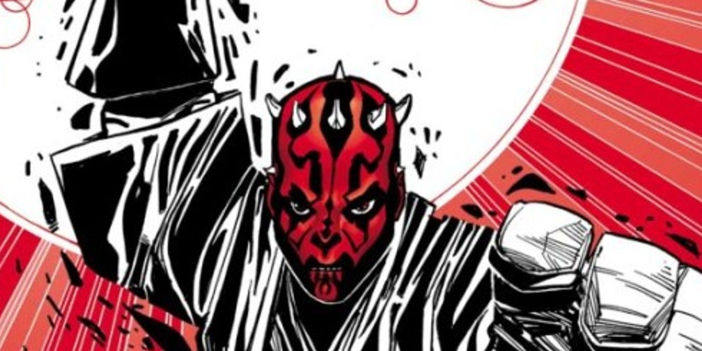 Darth Maul stoi na alternatywnym okładce Darth Maul: Black, White & Red #4.