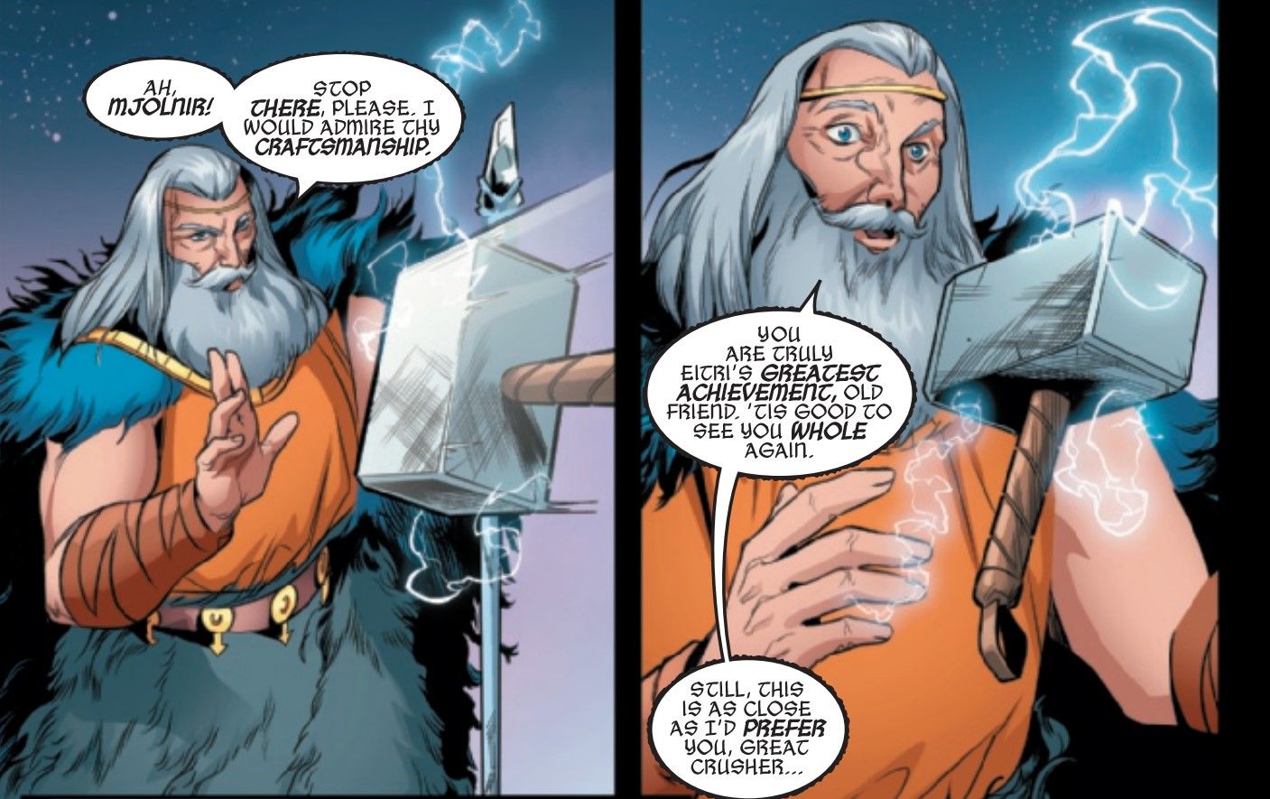 Immortal Thor # 12, Buri zatrzymuje Mjolnira samym pytaniem "Proszę."