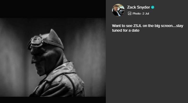 Zack Snyder Vero Tease Snyder Cut