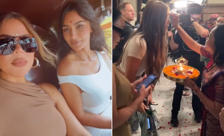 Kim i Khloé Kardashian otrzymują entuzjastyczne powitanie w Indiach przed ślubem Ambaniego