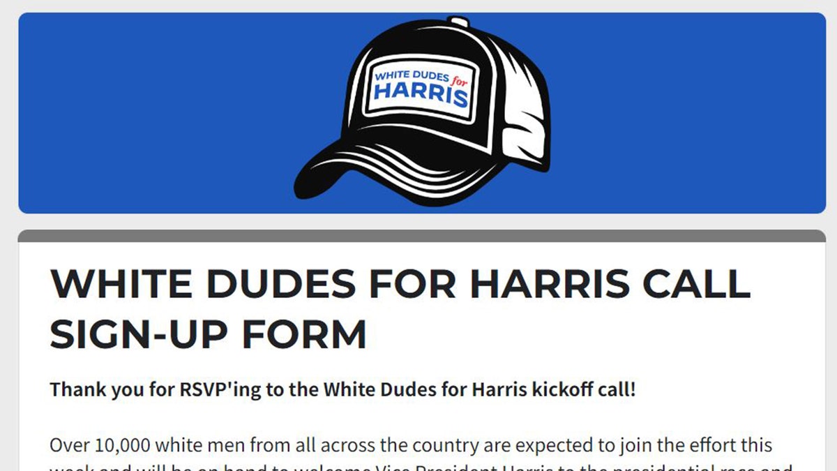 Formularz rejestracyjny White Dudes for Harris