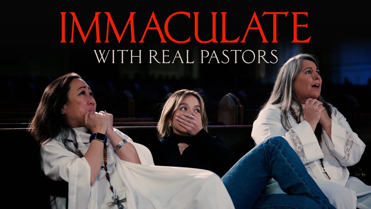 Sydney Sweeney ogląda IMMACULATE z prawdziwymi pastorami - YouTube