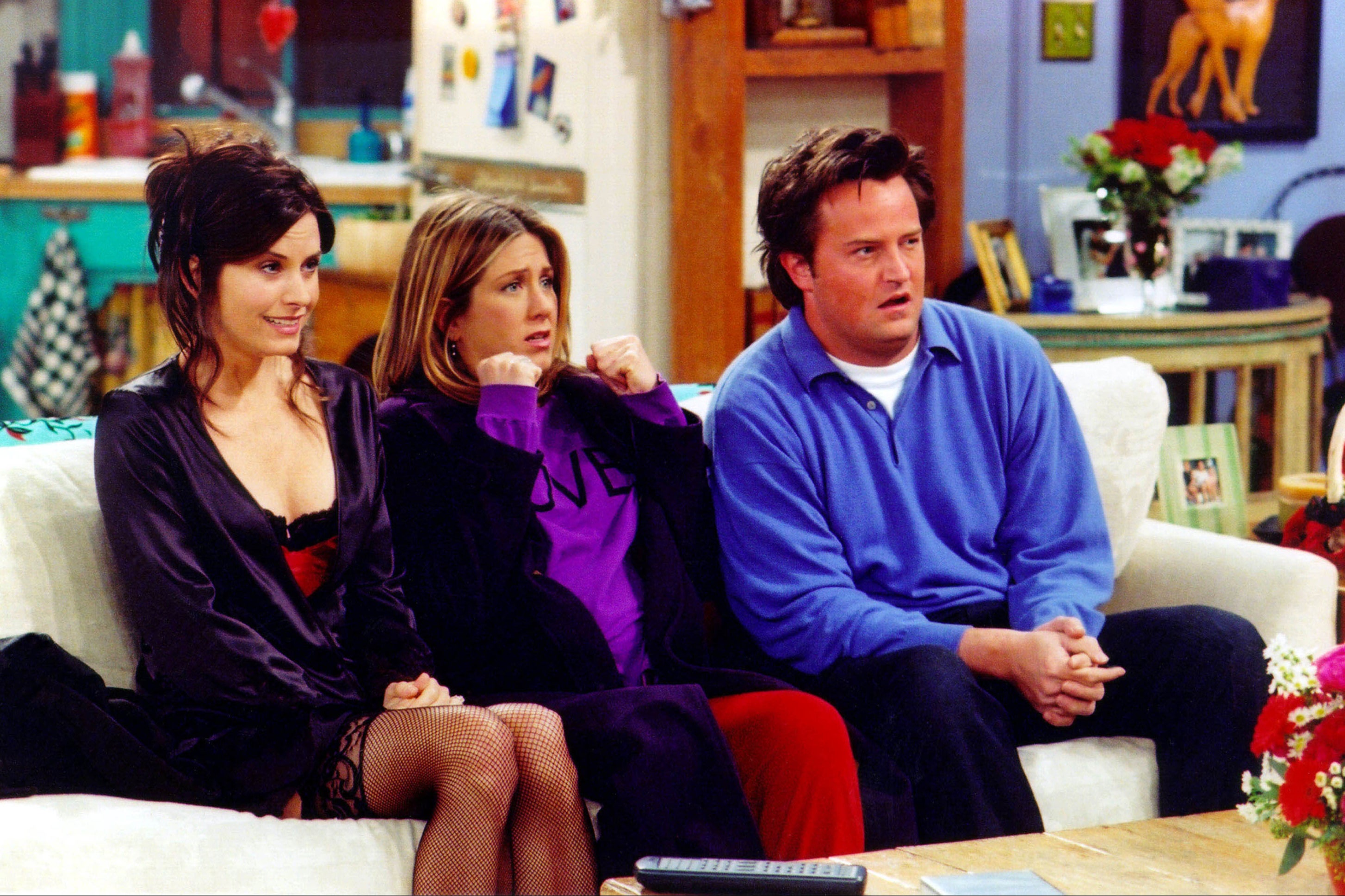 Courteney Cox Arquette, Jennifer Aniston i Matthew Perry w serialu „Przyjaciele”