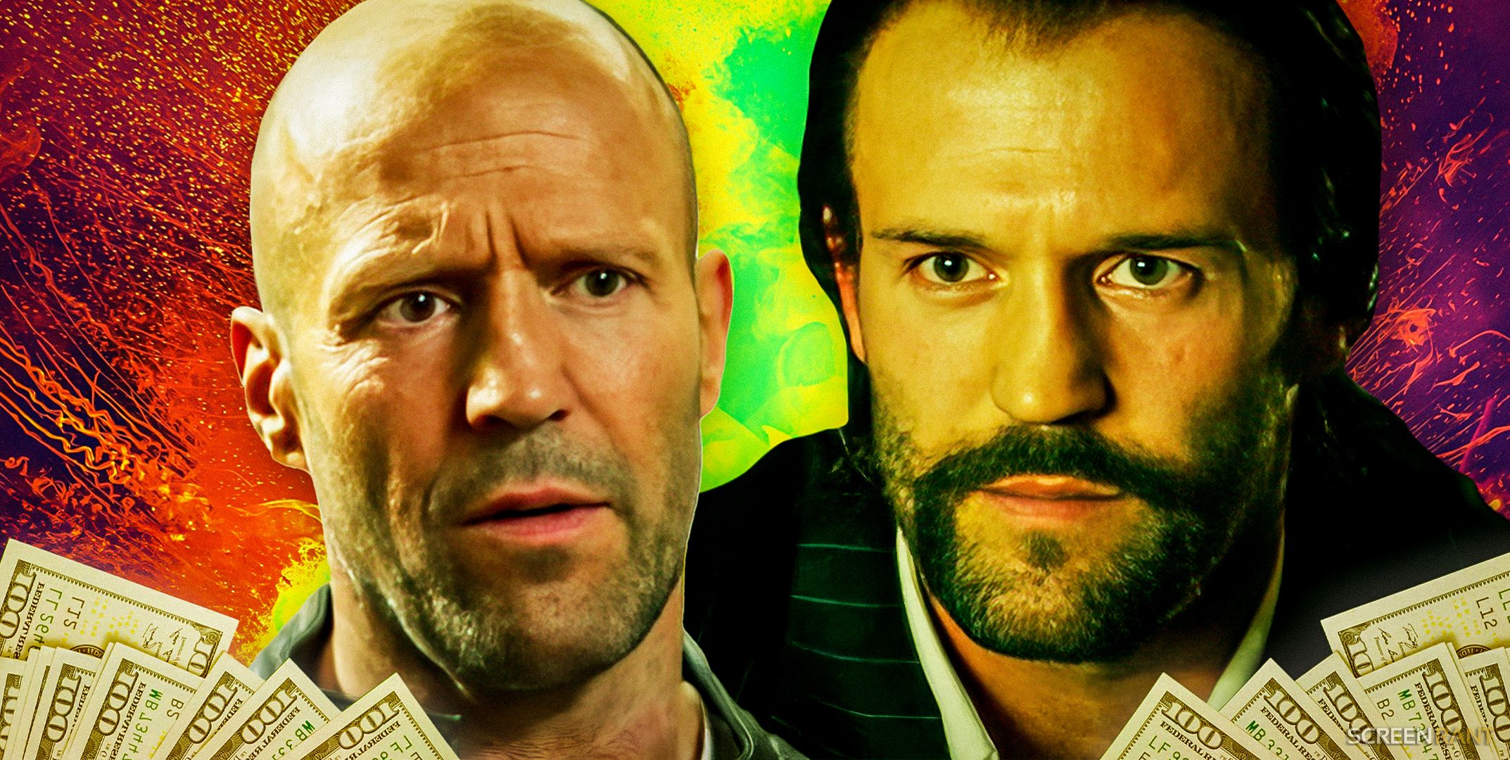 Statham w filmie Guya Ritchiego Revolver (2005) z Bożym Narodzeniem Stathama z Niezniszczalnych 4