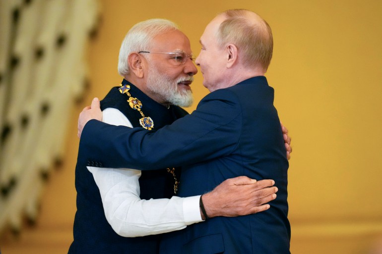 Narendra Modi i Władimir Putin