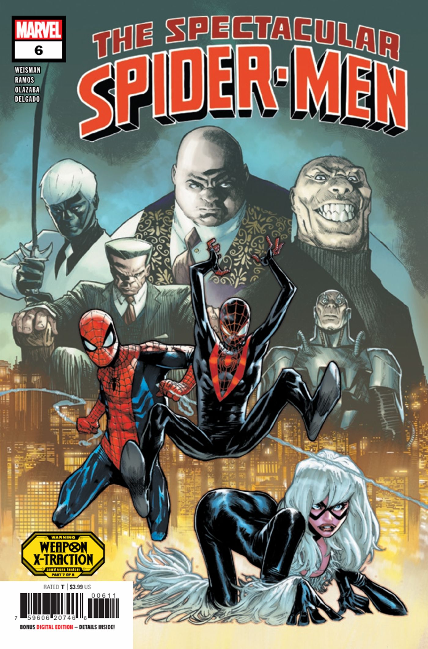 Spektakularny Spider-Men #6, Peter Parker, Miles Morales, Black Cat, Kingpin, Tombstone, Hammerhead i Mr. Negative