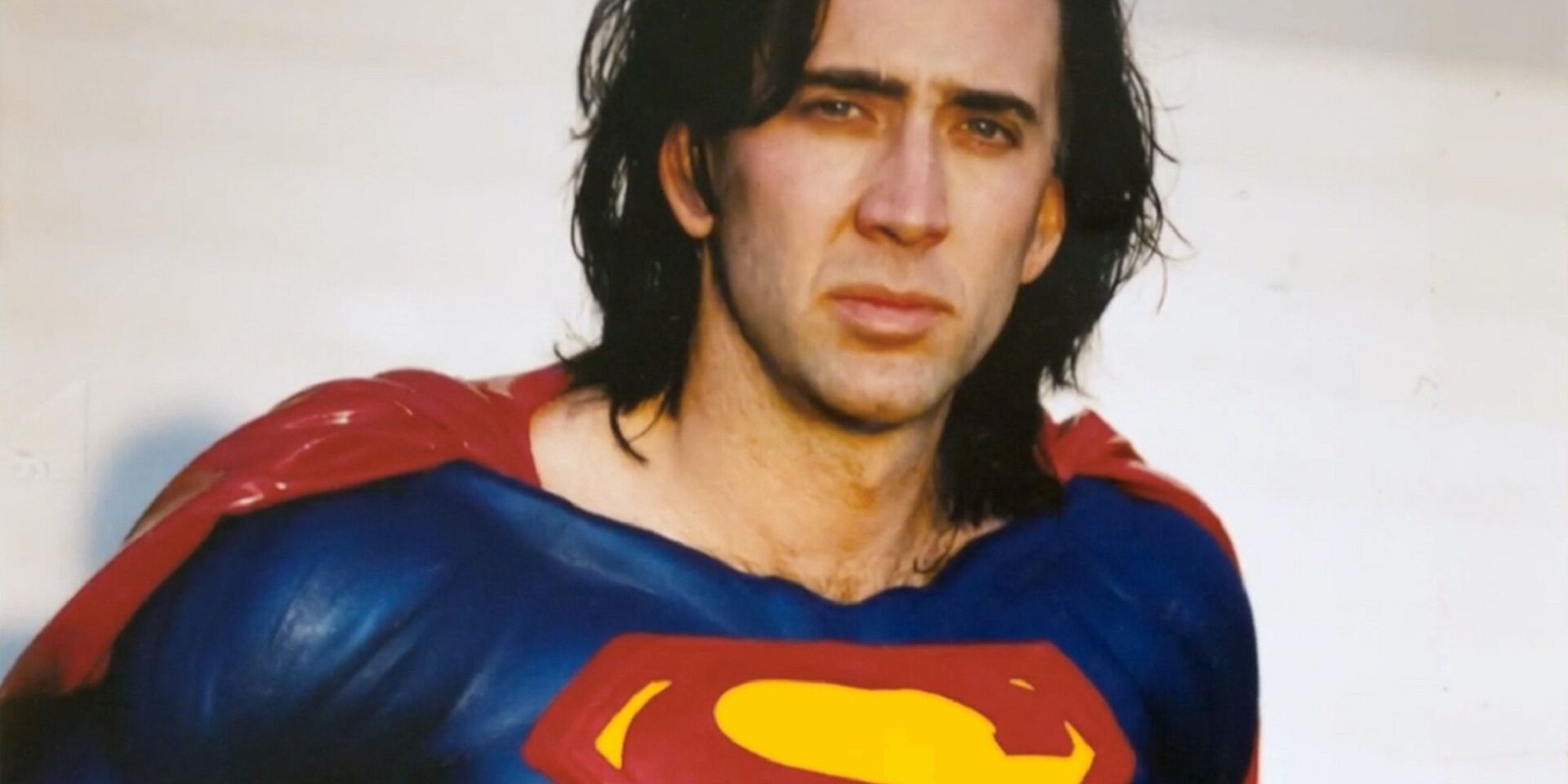 Nicolas Cage w kostiumie Supermana podczas testów do Superman Lives.