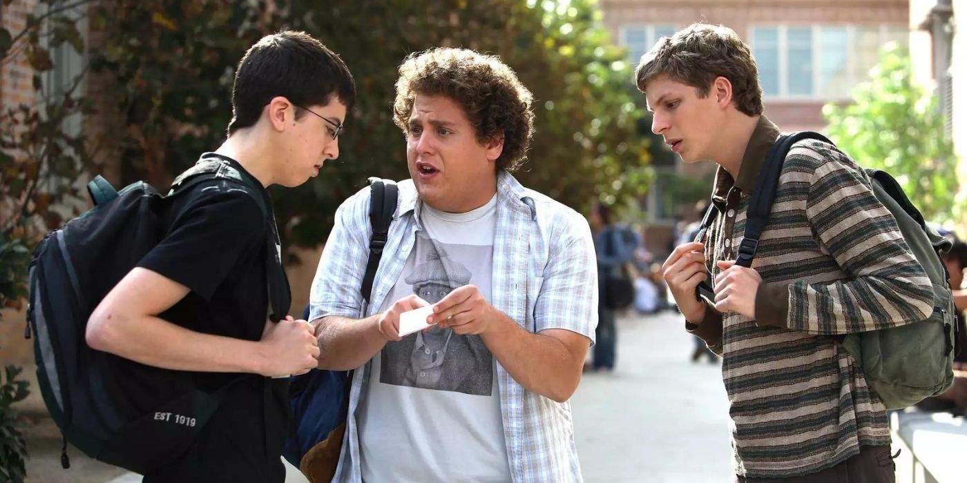 Christopher Mintz-Plasse, Jonah Hill i Michael Cera w filmie Superbad